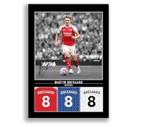 Martin Ødegaard Arsenal Signed Photo Poster Print Picture Display Framed Autograph Memorabilia for Football Fans Gift Norway (A3 Poster Only Black)