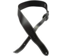 Martin 18A0046 Slim Leather 2.5" Wide Black Guitar Strap with Stitching