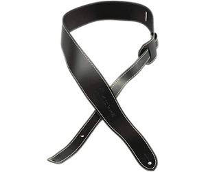 MARTIN Guitar Strap - Slim Leather 2.5" Wide Black with Stitching (18A0046)