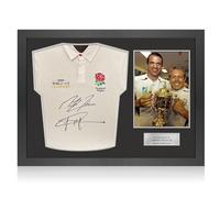 Martin Johnson And Jonny Wilkinson Signed England Rugby Shirt. Icon Frame