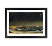Martin Johnson Heade Aproaching Storm Framed Print | A2 Black Framed Wall Art | Ready to Hang | Modern Landscape Picture | Living Room Bedroom Lounge Office