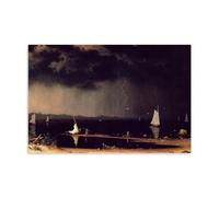Martin Johnson Heade Paintings Wall Art Poster Prints Thunder Storm on Narragansett Bay Art Print Wall Photo Paint Hanging Picture Family Bedroom Decor Gift Unframe 24x36inch(60x90cm)