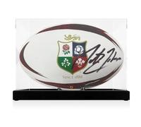 Martin Johnson Signed British And Irish Lions Rugby Ball 2025. Display Case