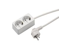 Martin Kaiser 2-Way Arctic White Socket With 1.5m Cable (European Socket) - 537ZL/15W/kws [10 Pieces]