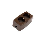 Martin Kaiser 2-Way Socket With Earthing Contact Brown (European Socket) - 537/br [15 Pieces]