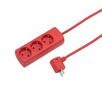 Martin Kaiser 3-Way 45 Degree Red Socket With 3M Cable (European Socket) - 1047ZL3-15W/RT [10 Pieces]