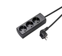 Martin Kaiser 3-Way Socket 45 Degree with Earth Contact and 5m Cable (European Socket) - 1047ZL5-15W/sw [10 Pieces]