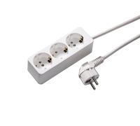 Martin Kaiser 3-Way Socket With Earth Cable 5m Arctic White (European Socket) - 538ZL5-15W/KWS