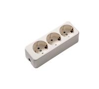 Martin Kaiser 3-Way White Socket With Earthing Contact (European Socket) - 638/ws [25 Pieces]