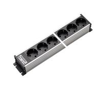 Martin Kaiser 4-Way Aluminum Power Outlet Strip With Shutter Black (European Socket) - 1302K4sw [10 Pieces]