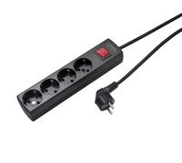 Martin Kaiser 4-Way Socket 45 Degree with Switch and 3m Cable (European Socket) - 1064ZL3-15W/sw [8 Pieces]