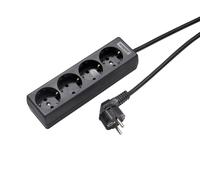 Martin Kaiser 4-Way Socket With Earth Contact And Cable 5m Black (European Socket) - 1040ZL5-15W/sw [8 Pieces]