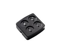 Martin Kaiser 4-Way Unearthed Square Black Socket 16Amp (European Socket) - 510/sw [25 Pieces]