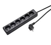 Martin Kaiser 6-Way Right Angle Socket With 5m Cable Black (European Socket) - 1060ZL5-15W/SW