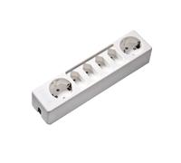 Martin Kaiser 6-Way Socket With 2 Schuko and 4 Euro 2.5Amp Outlets Arctic White (European Socket) - 1012/kws [30 Pieces]