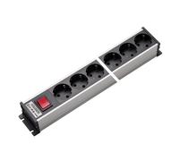 Martin Kaiser Aluminum 8-Way Power Outlet Strip With Switch Black (European Socket) - 1301/8sw [10 Pieces]