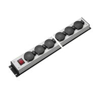 Martin Kaiser Power Outlet Strip 10 Way Hinged Cover IP20 Switch (European Socket) - 1058/10l-sw [10 Pieces]