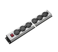 Martin Kaiser Power Outlet Strip 8 Way Hinged Cover Switch IP20 (European Socket) - 1058/8l-sw [10 Pieces]