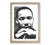Martin Luther King (1) Framed Print | A2 Oak Framed Wall Art | Ready to Hang | Modern Nature Picture | Living Room Bedroom Lounge Office