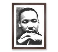 Martin Luther King (1) Framed Print | A2 Walnut Framed Wall Art | Ready to Hang | Modern Nature Picture | Living Room Bedroom Lounge Office