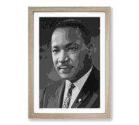 Martin Luther King (3) Framed Print | A2 Oak Framed Wall Art | Ready to Hang | Modern Nature Picture | Living Room Bedroom Lounge Office