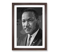 Martin Luther King (3) Framed Print | A2 Walnut Framed Wall Art | Ready to Hang | Modern Nature Picture | Living Room Bedroom Lounge Office