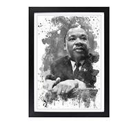 Martin Luther King (4) V3 Framed Print | A2 Black Framed Wall Art | Ready to Hang | Modern Nature Picture | Living Room Bedroom Lounge Office