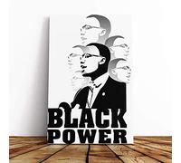 Martin Luther King Black Power Canvas Print | Gallery Wrapped 30mm Frame Wall Art | 30x20 inches | Ready to Hang | Modern People Picture | Living Room Bedroom Lounge Office