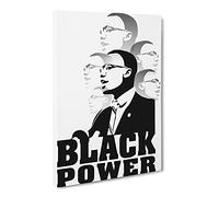 Martin Luther King Black Power Modern Canvas Wall Art Print Ready to Hang, Framed Picture for Living Room Bedroom Home Office Décor, 20x14 Inch (50x35 cm)