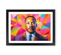 Martin Luther King Jr. Geometric Framed Print | A2 Black Framed Wall Art | Ready to Hang | Modern Fantasy Picture | Living Room Bedroom Lounge Office