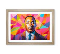 Martin Luther King Jr. Geometric Framed Print | A2 Oak Framed Wall Art | Ready to Hang | Modern Fantasy Picture | Living Room Bedroom Lounge Office