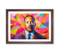 Martin Luther King Jr. Geometric Framed Print | A2 Walnut Framed Wall Art | Ready to Hang | Modern Fantasy Picture | Living Room Bedroom Lounge Office