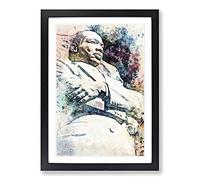 Martin Luther King Jr in Abstract Framed Print | A2 Black Framed Wall Art | Ready to Hang | Abstract Fantasy Picture | Living Room Bedroom Lounge Office