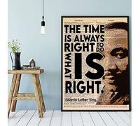 Martin Luther King Jr Inspirational Quotes Vintage Poster The Time Is Always Right To Do What Is Right Mlk Black Lives Matter Rustic Home Decor Funny Room Decor Retro Metal Tin Sign 8X12 Inches