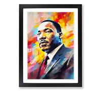 Martin Luther King Jr. Modern Framed Print | A2 Black Framed Wall Art | Ready to Hang | Modern Nature Picture | Living Room Bedroom Lounge Office