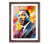 Martin Luther King Jr. Modern Framed Print | A2 Walnut Framed Wall Art | Ready to Hang | Modern Nature Picture | Living Room Bedroom Lounge Office