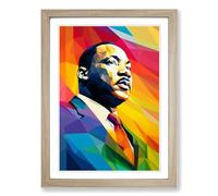 Martin Luther King Jr. Op Framed Print | A2 Oak Framed Wall Art | Ready to Hang | Modern Nature Picture | Living Room Bedroom Lounge Office