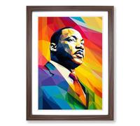 Martin Luther King Jr. Op Framed Print | A2 Walnut Framed Wall Art | Ready to Hang | Modern Nature Picture | Living Room Bedroom Lounge Office