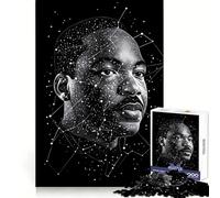 Martin Luther King Jr. Portrait 1000 Pieces Puzzles for Adults Recall Enhancer Tight Cut Pattern Assemble Night Game (38x52cm)