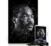 Martin Luther King Jr. Portrait Jigsaw Puzzle 1000 Piece for Adults Focus Boost Real Thick Family Play Night Play (50x75cm)