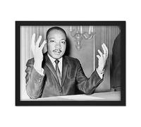 Martin Luther King Junior Leader Civil Rights Photo Artwork Framed Wall Art Print 18X24 Inch