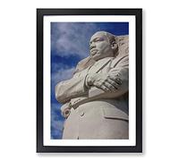Martin Luther King Monument Framed Print | A2 Black Framed Wall Art | Ready to Hang | Modern Cityscape Picture | Living Room Bedroom Lounge Office