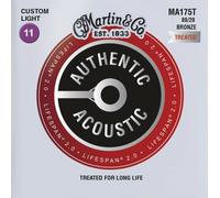 Martin Strings MA175T-U Authentic Acoustic Lifespan 2.0 80-20 Bronze Guitar Strings - Custom Light
