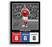 Martin Odegaard Arsenal Signed Photo Poster Print Picture Display Framed Autograph Memorabilia for Football Fans Gift Norway Ødegaard (A3 Poster Only Black)