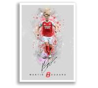 Martin Odegaard Arsenal Signed Photo Poster Print Picture Display Framed Autograph Memorabilia for Football Fans Gift Norway Ødegaard (A4 poster Only Grey)