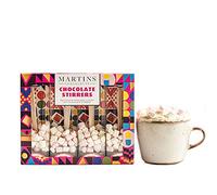 Martin’s Chocolatier Orange Hot Chocolate Stirrers | 4 Belgian Milk Chocolate Spoons with Mini Marshmallows | Handmade Drink Gift Set