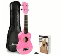 Martin Smith 21 Inch Soprano Ukulele Starter Set, Pink Acoustic 4 Stri