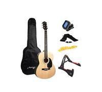 Martin Smith Acoustic Guitar Kit With Full-Size Guitar, Stand, Tuner, Bag, Strap, Plectrums, Spare Strings & Lessons One Colour