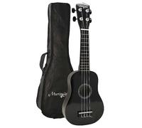 Martin Smith Soprano Ukulele with Case & Beginners Guide - Black Black