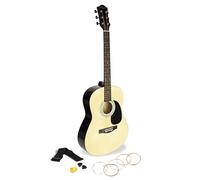 Martin Smith W-100-N-PK Acoustic Guitar Set with Guitar Strings, Guitar Picks and Guitar Strap - Natural